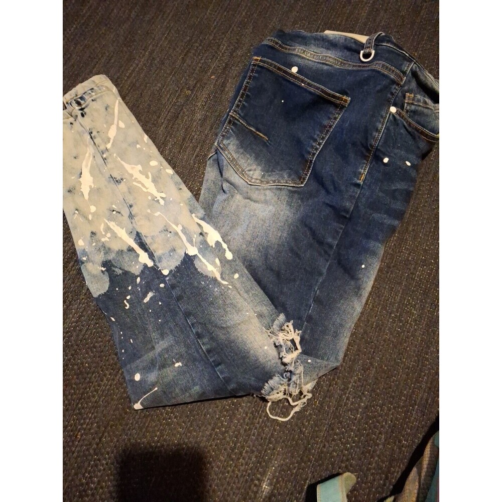 KNDK Men's  Jeans Distressed Ombre' 11 4 14 11  L/34 w/32